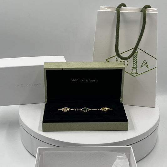Pulso Tipo Van Cleef (Green & Gold)